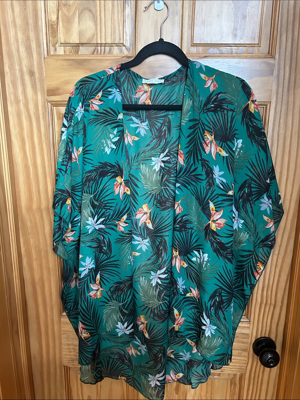 Emory Park Teal Floral Lightweight Kimono